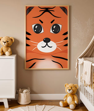 Illustration d’un visage de tigre adorable avec des traits marqués