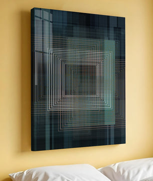 Art abstrait géométrique avec des carrés linéaires superposés