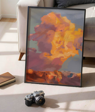 Vibrant sunset with dramatic clouds and rich colors