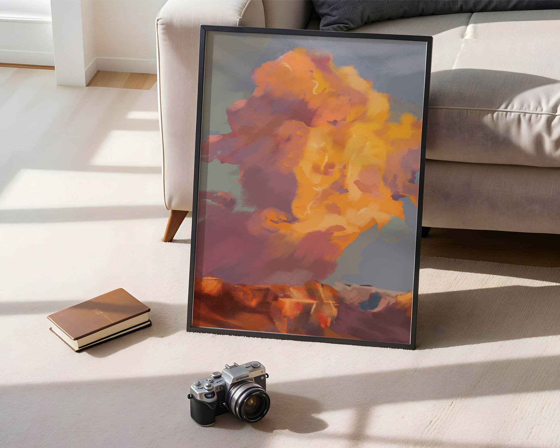 Vibrant sunset with dramatic clouds and rich colors