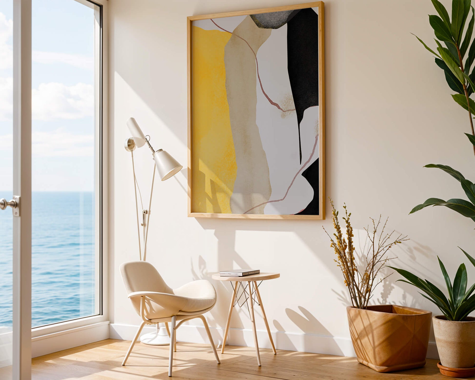 Abstract Composition with Geometric Shapes and Earth Tones