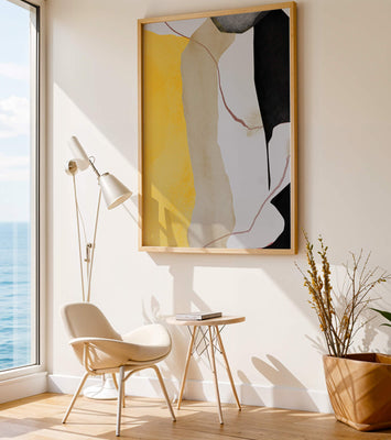 Abstract Composition with Geometric Shapes and Earth Tones