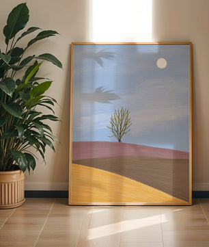Serene Landscape with Lone Tree and Elegant Horizon