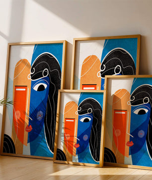 Abstract Expressionist Portrait with Bold Colors - Mi tienda