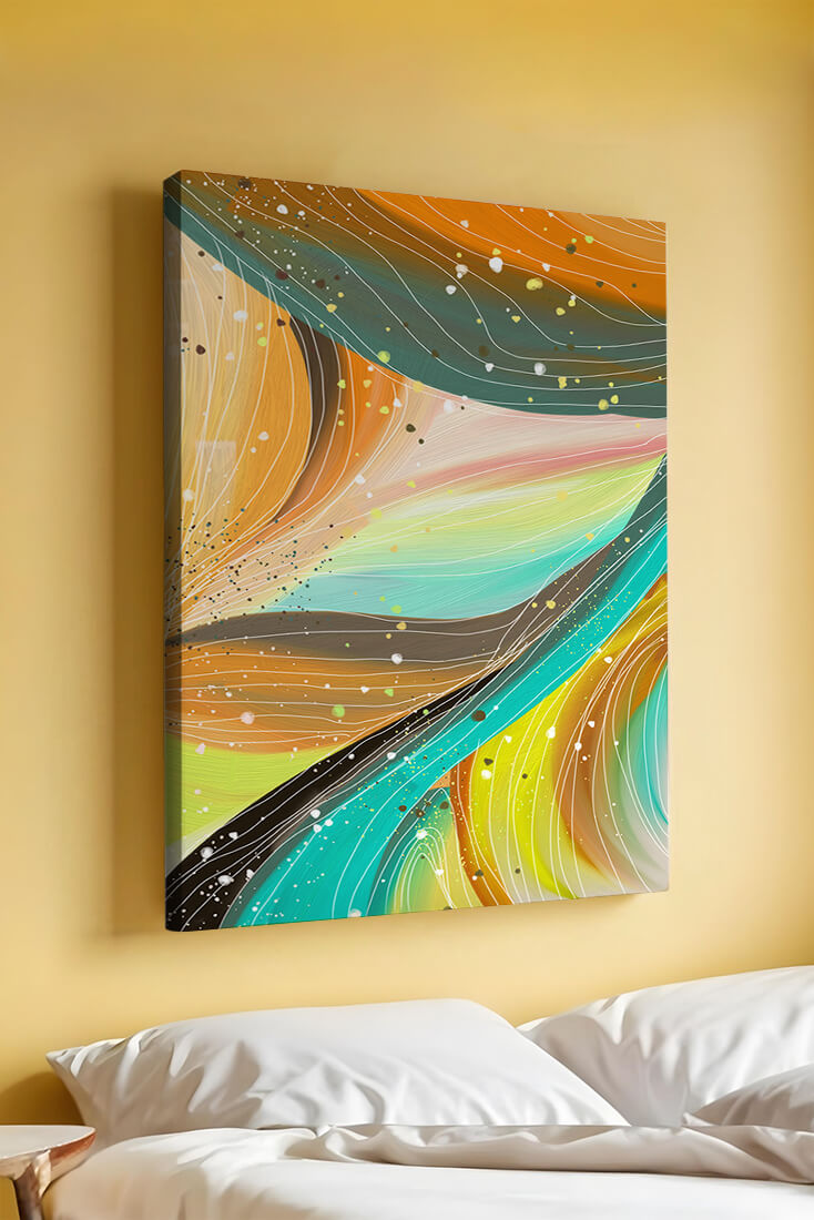 Abstract swirl of vibrant colors with dynamic lines