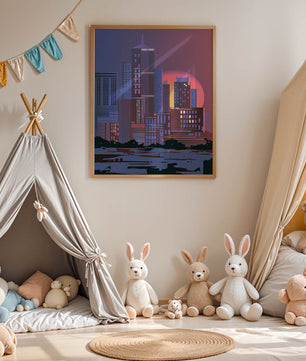 Modern Cityscape at Sunset with Skyscrapers and Vibrant Sky - Mi tienda