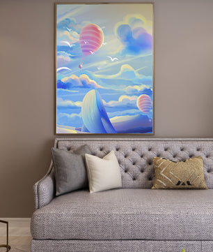 Majestic Whale and Hot Air Balloon in a Dreamy Sky - Mi tienda