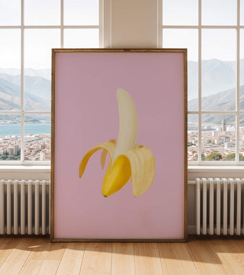 Open banana with purple background for vibrant decoration