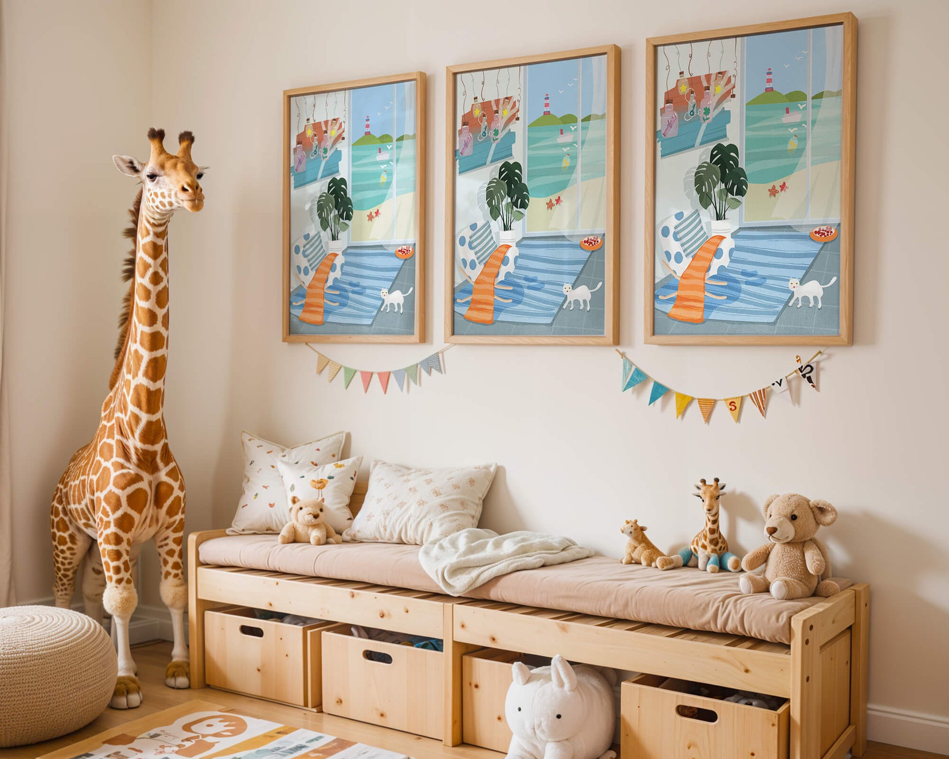 Cozy Room with Sea View and Lighthouse through the Window