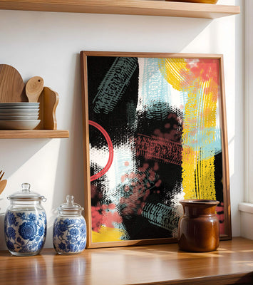 Vivid Abstract Art with Bold Colors and Expressive Brushstrokes