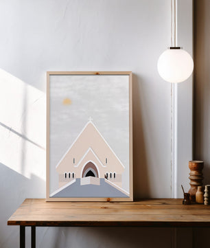 Minimalist Church Architecture with Soft Sunrise - Mi tienda