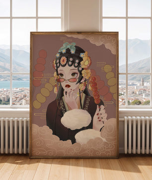 Elegant woman in traditional attire with floral hairpiece