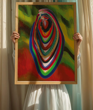 Abstract multicolored swirl with vibrant brush strokes