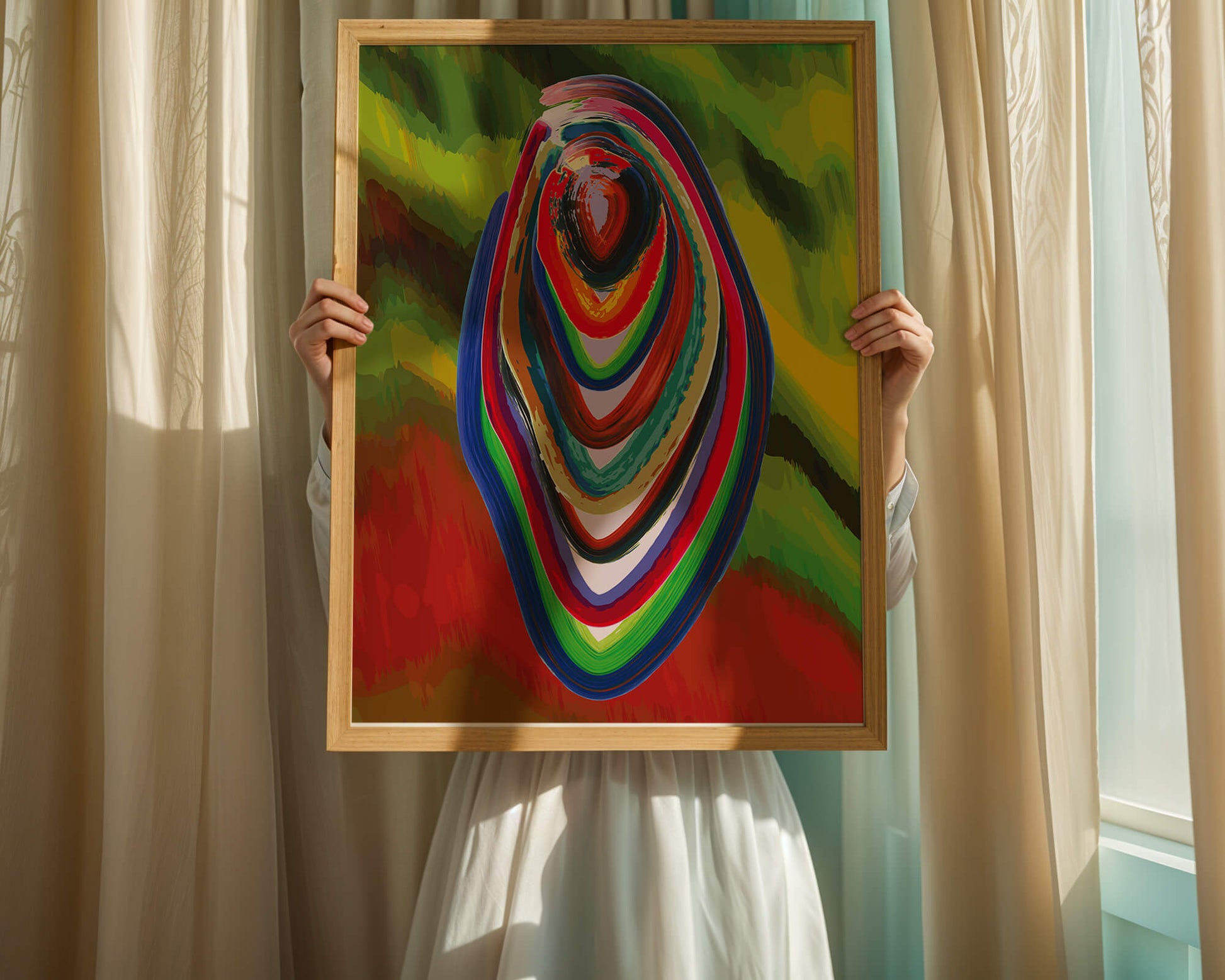Abstract multicolored swirl with vibrant brush strokes