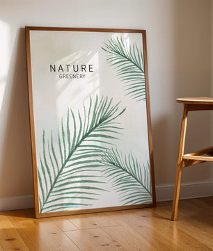 Elegant Green Palm Leaves on Textured Background - Mi tienda