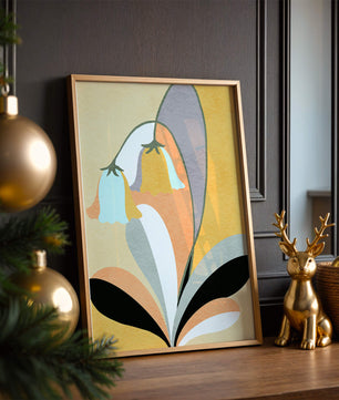Abstract floral pattern with pastel colors and modern design