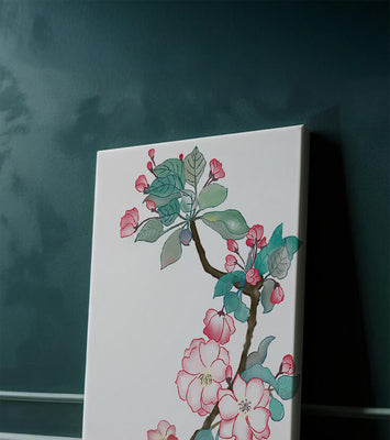 Elegant floral watercolor illustration with cherry blossom