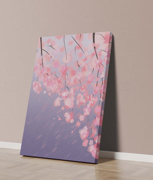 Beautiful cherry blossoms with artistic watercolor effect