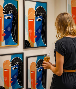 Abstract Expressionist Portrait with Bold Colors - Mi tienda