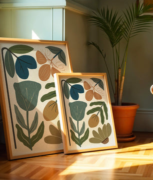 Botanical illustration with earthy and muted colors