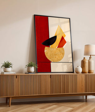 Abstract Geometric Composition with Bold Colors and Textures - Mi tienda