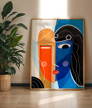 Abstract Expressionist Portrait with Bold Colors - Mi tienda