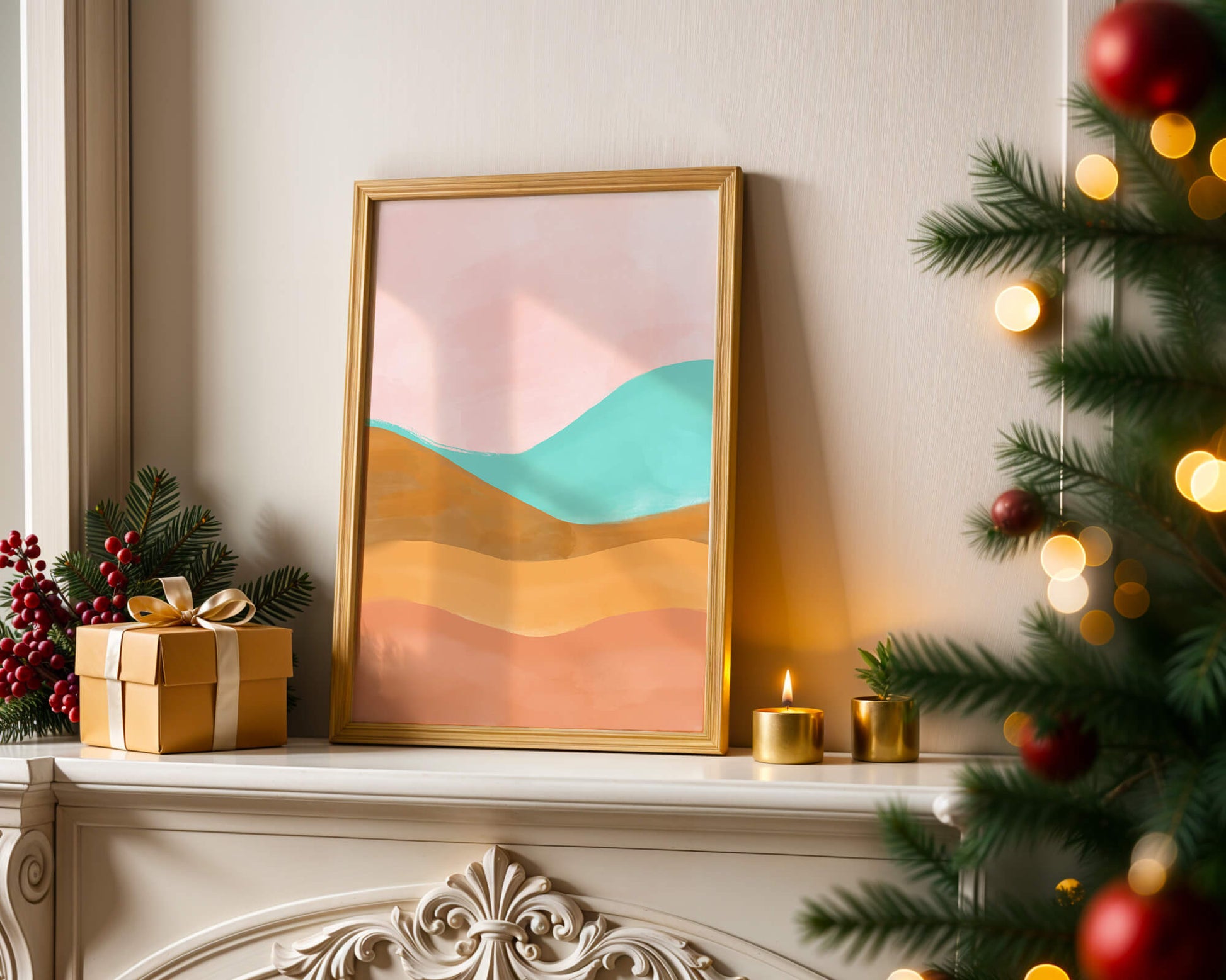 Abstract Landscape with Soft Colors and Flowing Hills