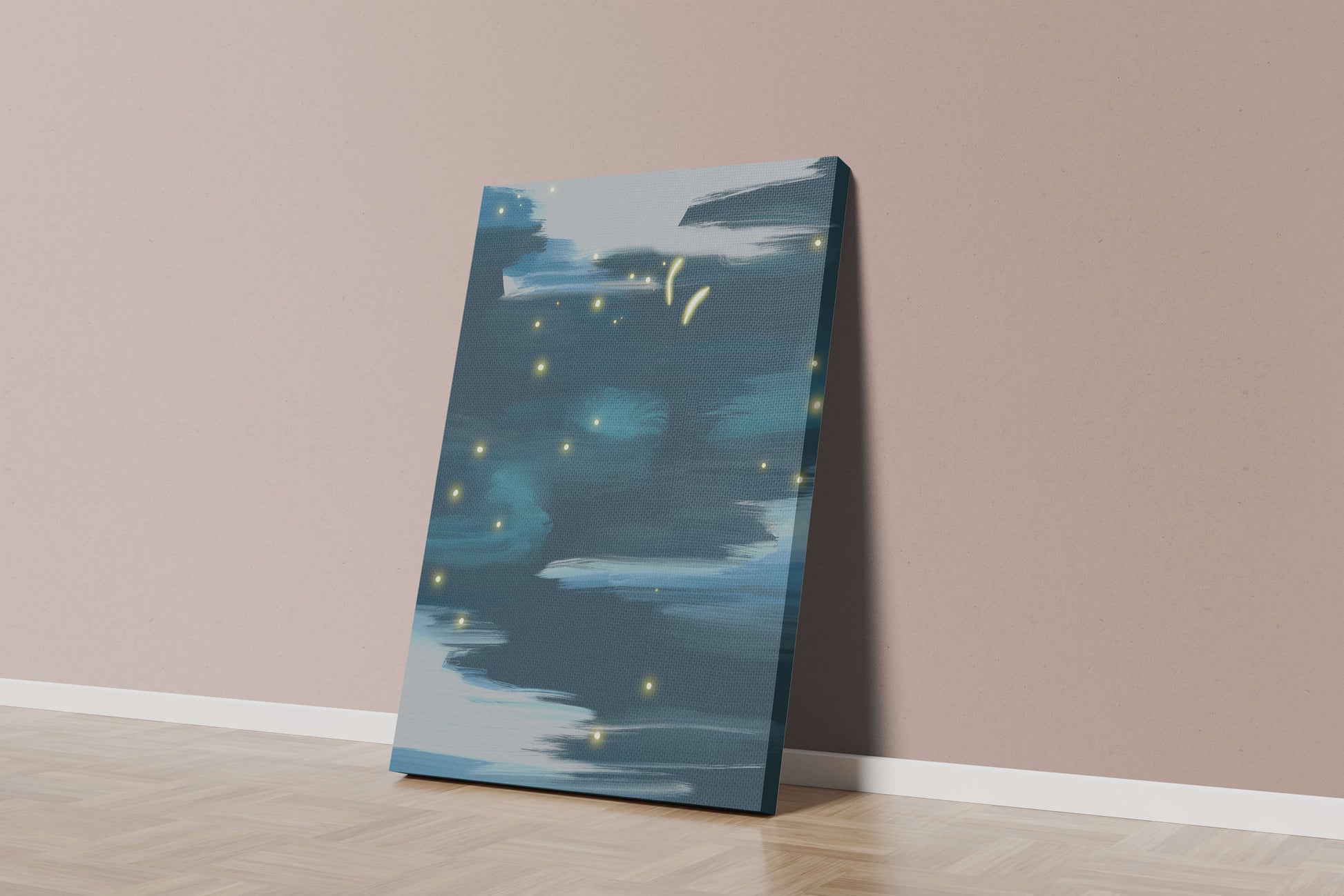 Abstract Night Sky With Glowing Elements