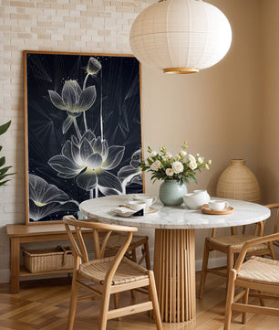 Elegant Abstract Lotus Flowers with Geometric Patterns
