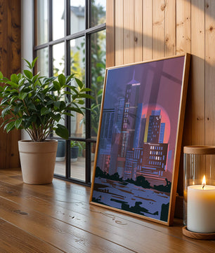 Modern Cityscape at Sunset with Skyscrapers and Vibrant Sky - Mi tienda
