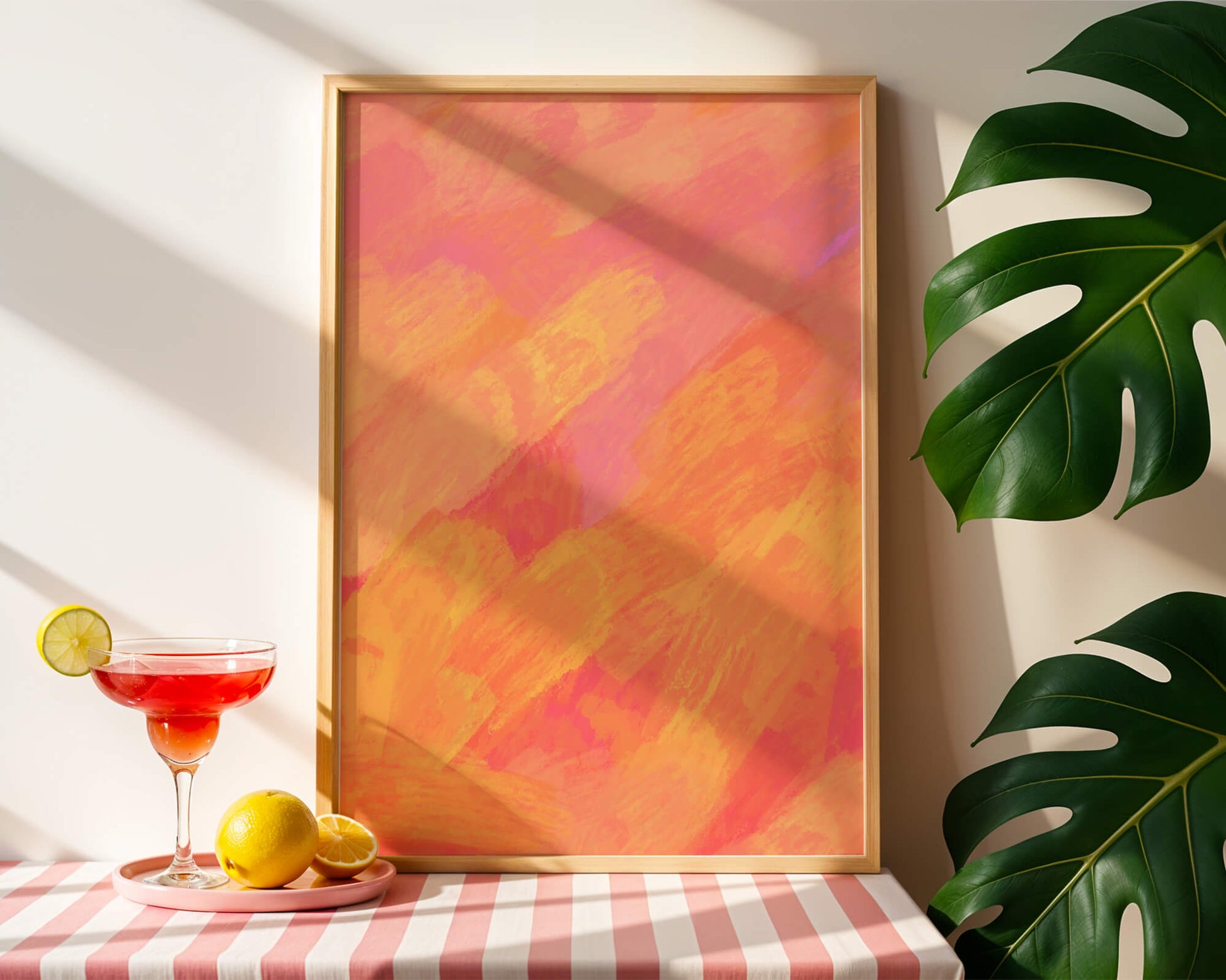 Abstract Warm Toned Brushstroke Art