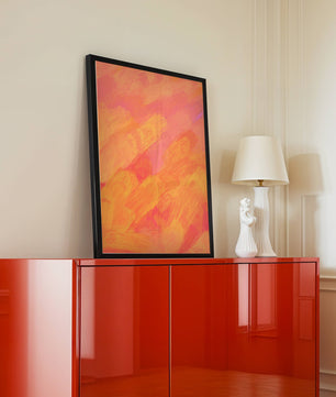 Arte de pinceladas abstractas en tonos cálidos