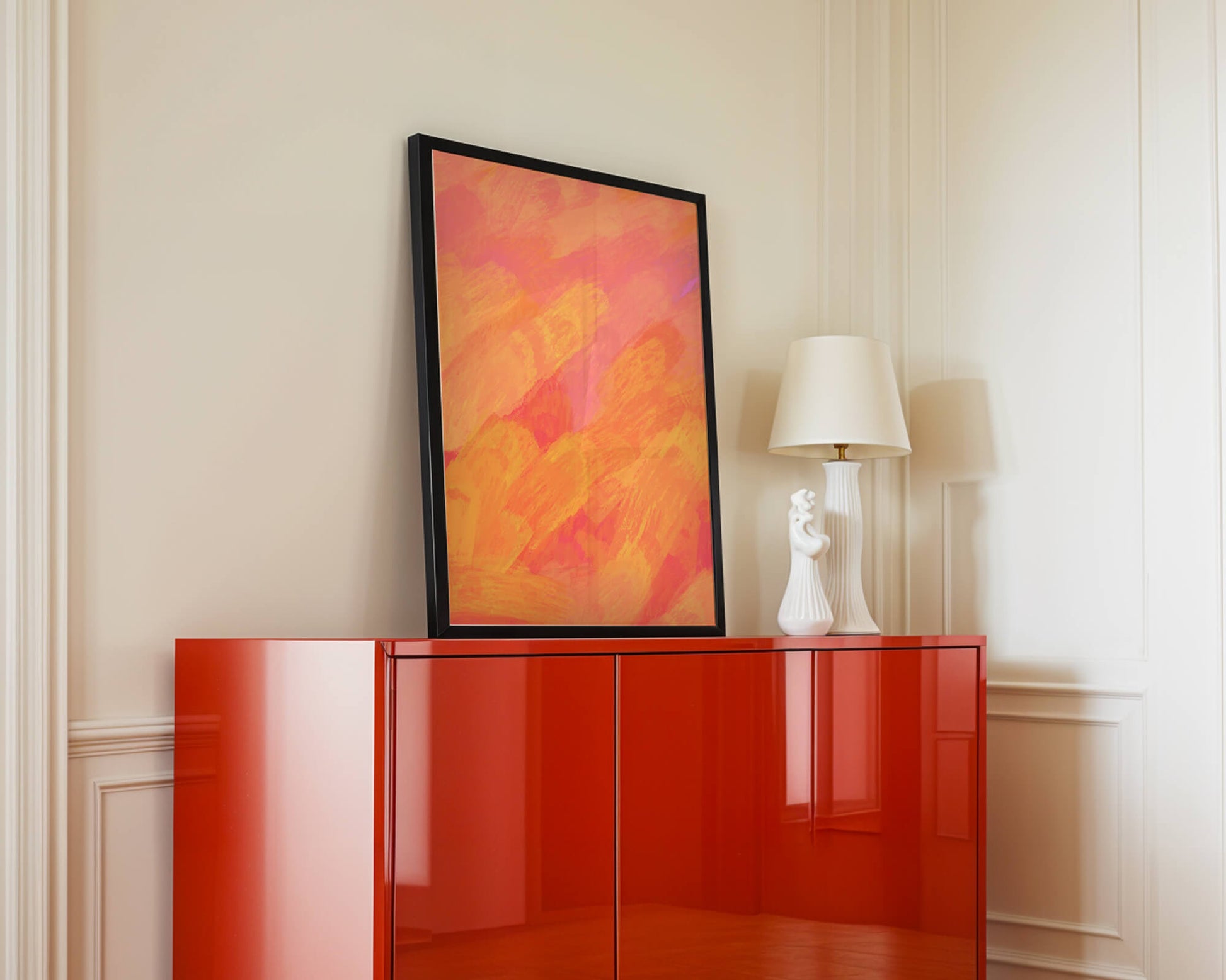 Abstract Warm Toned Brushstroke Art