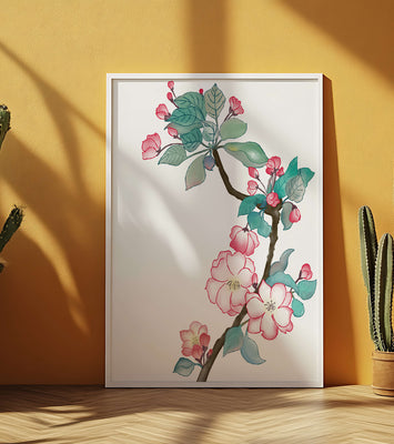 Elegant floral watercolor illustration with cherry blossom