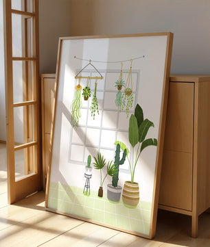 Decoración de interior con plantas colgantes y en macetas