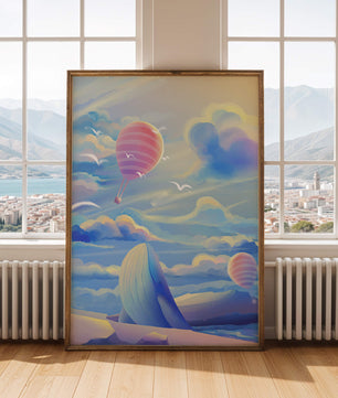 Majestic Whale and Hot Air Balloon in a Dreamy Sky - Mi tienda