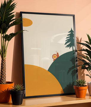 A Snail Climbing a Hill in Minimalist Nature Art - Mi tienda