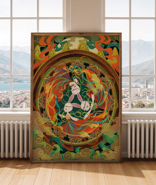 Illustration fantastique et fantaisiste avec des lapins mystiques