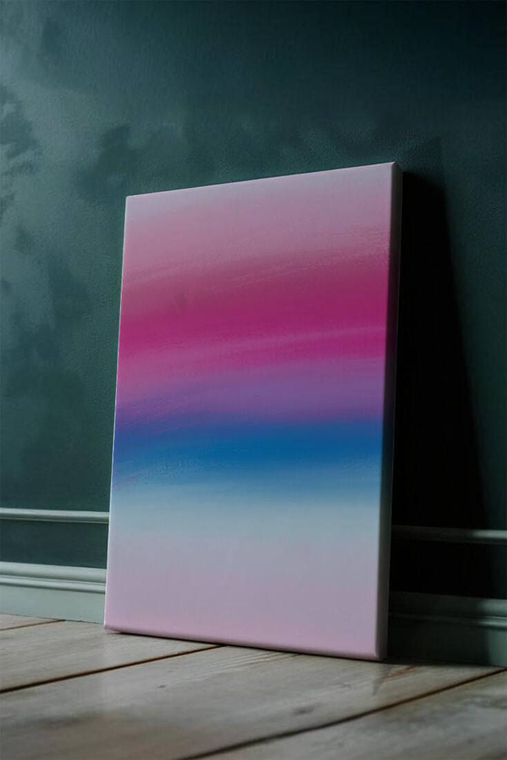 Degradado vibrante con tonos rosados y azules