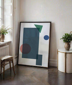 Abstract Geometric Composition with Overlapping Shapes - Mi tienda