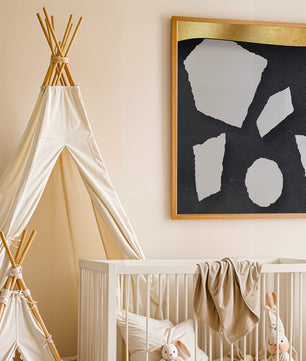 Abstract geometric design with golden accents and stone texture