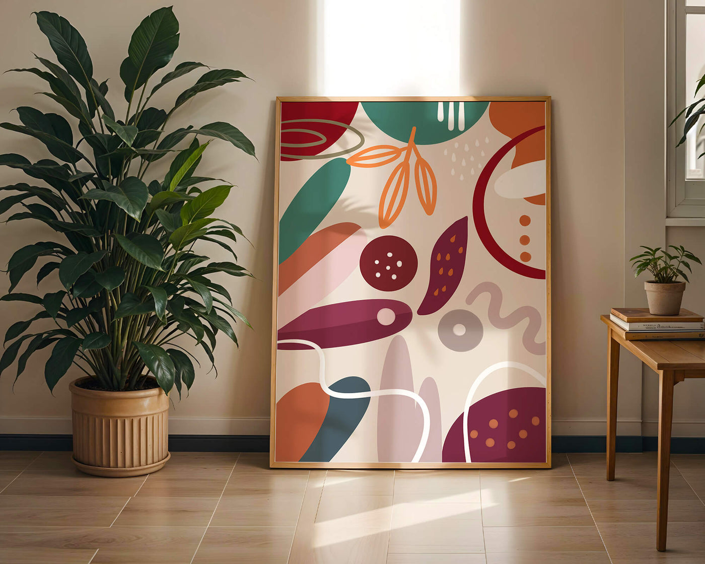 Abstract colorful geometric shapes and patterns