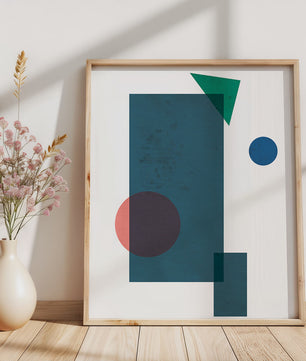 Abstract Geometric Composition with Overlapping Shapes - Mi tienda