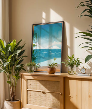 Calming Ocean Shoreline with Blue Sky and Gentle Waves