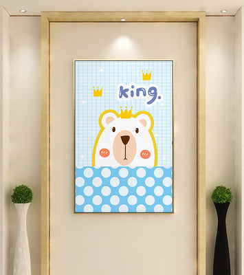 Adorable bear illustration with crown and playful text