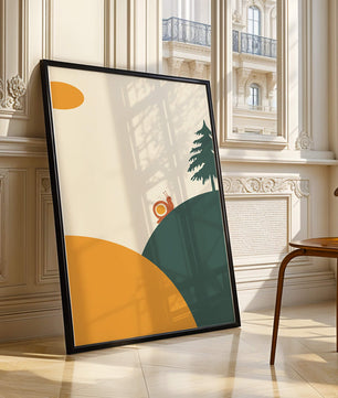 A Snail Climbing a Hill in Minimalist Nature Art - Mi tienda