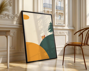 A Snail Climbing a Hill in Minimalist Nature Art - Mi tienda