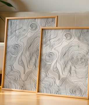 Art linéaire topographique abstrait avec des motifs tourbillonnants