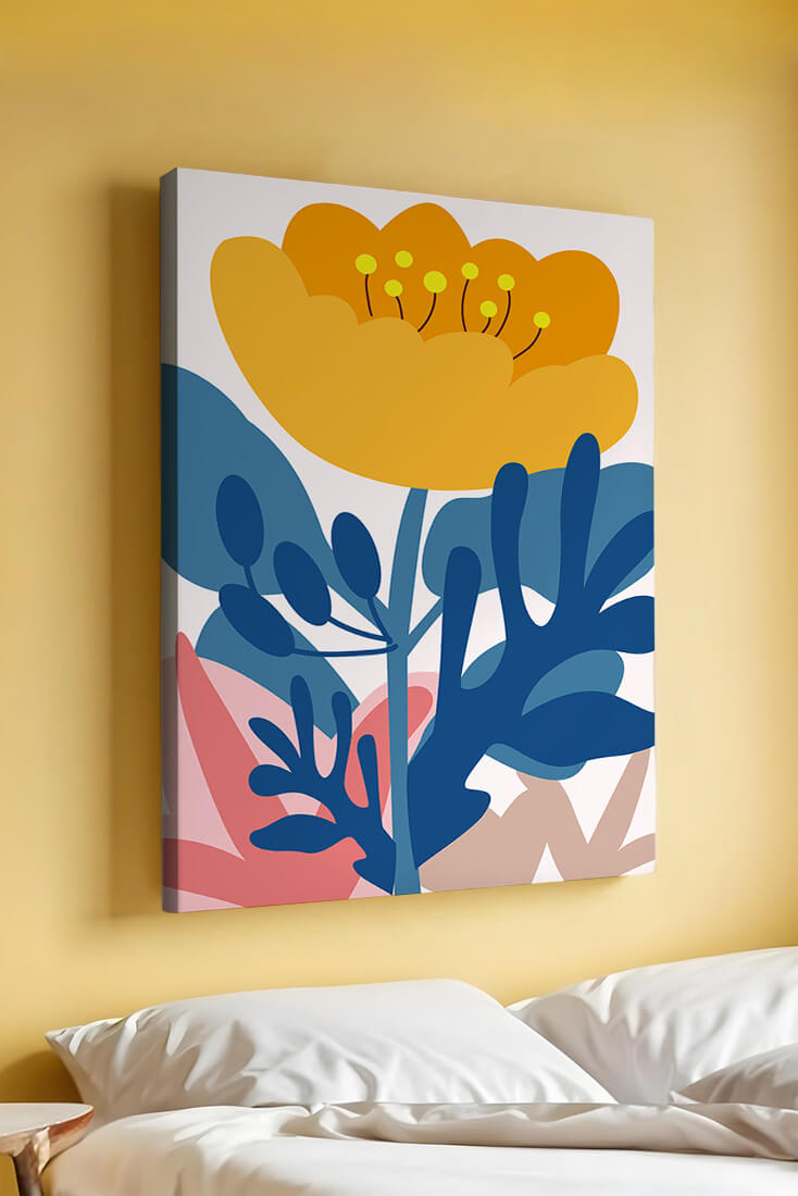 Illustration florale abstraite colorée au design botanique moderne