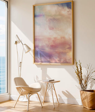Dreamy Pastel Sky with Soft Clouds and Subtle Glow